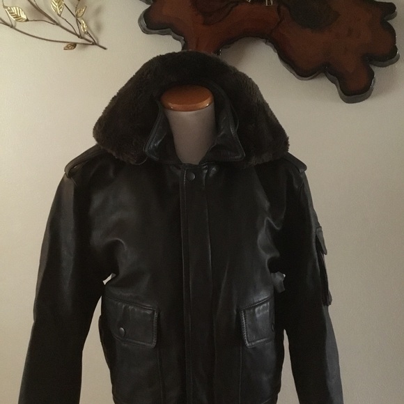 🌹HOST PICK-VINTAGE 1980sFLYING ACE STEER LEATHER G-2 BOMBER/DOUBLE LINED/SZ32 - Picture 2 of 15